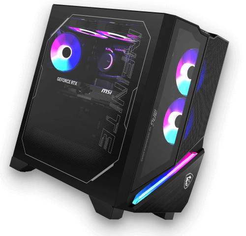 Игровой компьютер MSI с разноцветной подсветкой