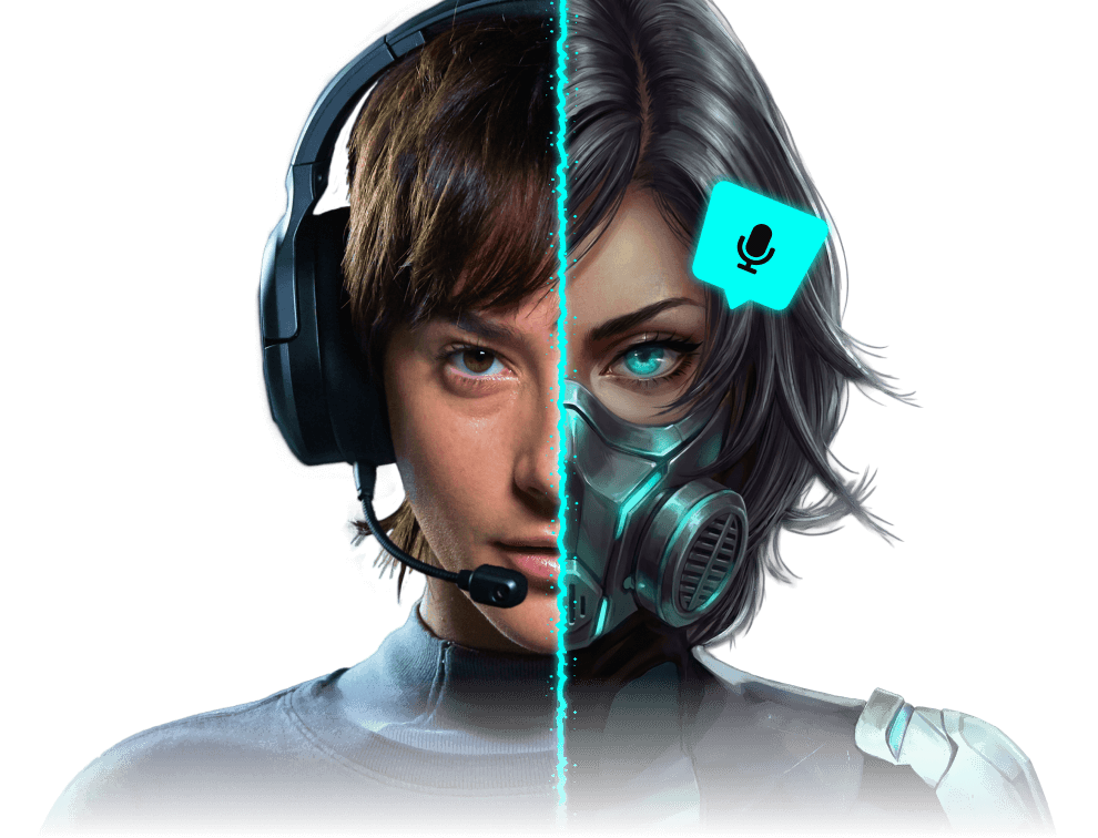 Игровой персонаж Voicemod: человеческий и роботизированный голос